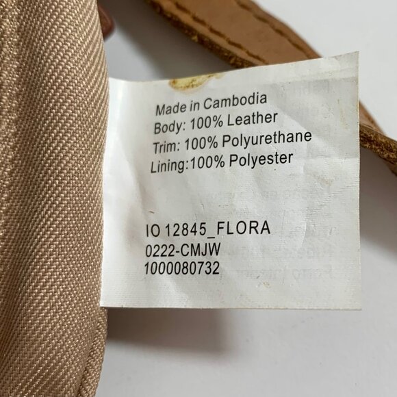 Minimalist THE SAK Flora Soft Leather Small Satchel Crocheted Trim Camel Tan - Picture 13 of 13